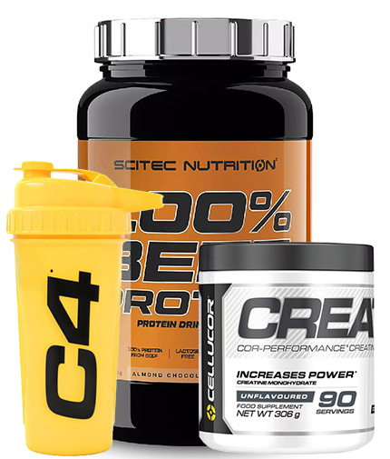PROMO STACK SCITEC 100% Beef Protein + CREATINE + SHAKER